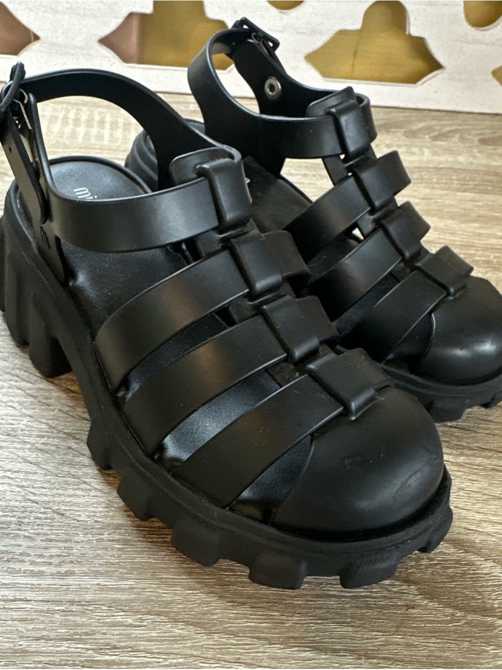 Mini Melissa Megan platform sandals Size 13 Black